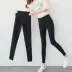 Quần legging hè 2019 mới mặc phiên bản Hàn Quốc của quần chân bút chì co giãn là quần cạp cao màu đen - Quần tây thường