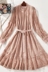 2018 mùa hè mới lưới gạc cổ áo dài tay màu ren rắn khâu váy nữ 8676 Sản phẩm HOT