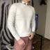 [Ma Kết] Mùa thu đông 2018 phiên bản mới của Hàn Quốc với áo len dệt kim nửa cổ cao màu đan cài áo len nam tự chế áo cardigan nam Áo len cổ tròn