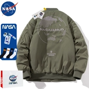 NASA mùa thu đông dày Mỹ triều thương hiệu bóng chày cotton phù hợp với nam thêu cặp đôi dáng rộng áo khoác bomber áo khoác cotton