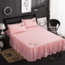 giường Net bông đỏ một mảnh giường váy bedspread Simmons bảo vệ tay áo bông đặt đơn đôi 1.5m1.8m mới - Váy Petti ga giường có viền Váy Petti