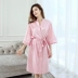 Váy cưới mùa hè ladies solid color áo ngủ sexy ice silk áo choàng tắm Hàn Quốc phiên bản của mỏng yukata phụ nữ béo MM đồ ngủ đồ ngủ cao cấp Night Robe