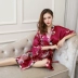 Áo choàng đẹp kích thước lớn áo choàng sexy áo tắm băng lụa ngắn tay nightdress Hàn Quốc phiên bản của phần mỏng áo choàng tắm người phụ nữ chất béo MM đồ ngủ