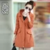 Authentic 2018 mùa thu Hàn Quốc phiên bản mới Slim trench coat phụ nữ trong phần dài của một cổng nhỏ gió mỏng mùa xuân và mùa thu áo phụ nữ áo khoác nữ mùa đông Trench Coat