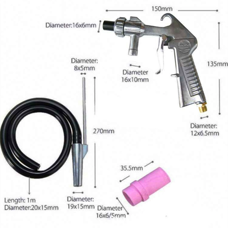 máy phun cát mini Súng phun cát cầm tay máy phun cát khí nén áp suất cao loại bỏ rỉ sét làm sạch bề mặt máy phun cát khô 