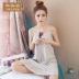 Hàn quốc phiên bản của dây đeo nightdress nữ mùa hè cotton phần mỏng V-Cổ sexy đồ ngủ dễ thương ngọt ngào cô gái dây đeo ăn mặc