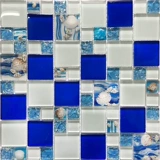 Хрустальный лед трещины раковина синяя стеклянная мозаичная плитка фоновая стена Священная Средиземноморская туалетная бассейн