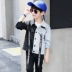 Áo khoác denim bé trai 2019 xuân hè mới Áo khoác trẻ em Hàn Quốc trong áo khoác mùa thu cho bé trai mùa thu - Áo khoác