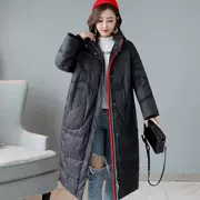 Mùa đông chống mùa phiên bản Hàn Quốc của phần dài là mỏng và dày trên đầu gối dài ngôi sao xe buýt nóng bỏng với cùng một đoạn ống tay áo xuống áo khoác nữ - Xuống áo khoác