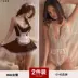 Người giúp việc cosplay sexy tinh khiết dễ thương dễ thương tinh khiết khao khát phù hợp với lụa đen cosplay người giúp việc đồng phục váy ngắn màu đen 