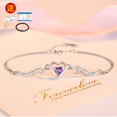 925银手链女纯银ins不掉色学生清新韩版闺蜜简约送女友生日礼物