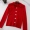 1684 mùa thu đông mới phiên bản Hàn Quốc của tay áo mỏng cổ tròn thắt nút lưới áo len đỏ đan đáy áo sơ mi nữ