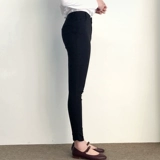 Демисезонные черные флисовые эластичные приталенные джинсовые джинсы, 2020, высокая талия, по фигуре, большой размер