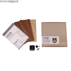 Будильник 韩国进口woodsum 木板手拼 古典小座钟 台钟 创意实用礼品