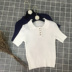 Của phụ nữ ngắn tay áo Hàn Quốc mùa xuân 2018 sinh viên bó sát V-Cổ knit polo shirt retro Hồng Kông hương vị T-Shirt áo thun tay lỡ Áo / áo thun