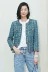 Liu Wen với áo khoác mùa thu 2019 ga châu Âu mới nhỏ nước hoa nữ khí chất thô vải tweed cardigan ngắn thủy triều - Accentuated eo áo áo khoác dạ dài nữ Accentuated eo áo