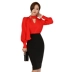 Mùa thu đông 2018 mới của phụ nữ Hàn Quốc khí chất cổ chữ V gợi cảm hoang dã Slim Lantern áo sơ mi dài tay - Áo sơ mi Áo sơ mi
