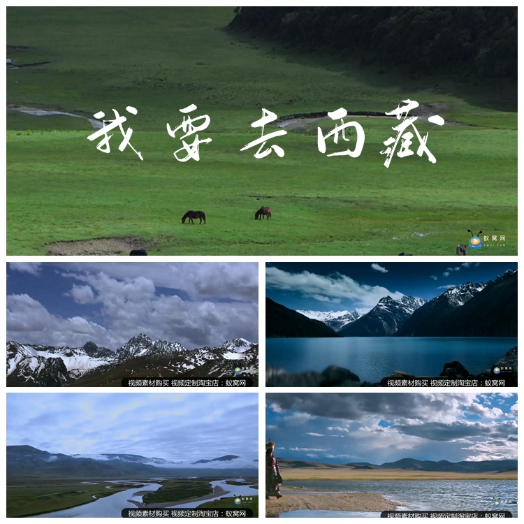  S1333 我要去西藏 MV歌曲配乐成品藏族LED雪山草原牧民视频素