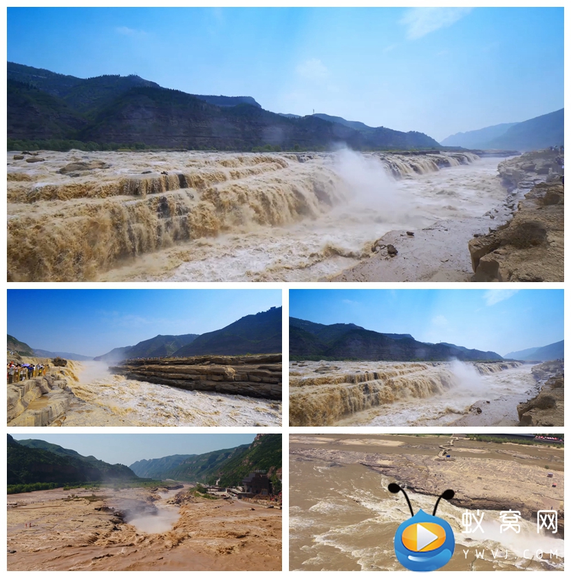S2197 黄河壶口 航拍实拍 美丽中国山水高山大河高清视频素材