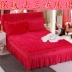 Mùa thu và mùa đông flannel quilted bed bed bed đơn mảnh dày ấm cộng với bông giường nhóm giường trải giường bao gồm gối Váy Petti
