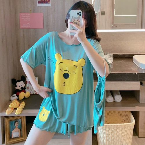 Летняя пижама, тонкий хлопковый комплект, шорты для отдыха, сшита из модала, короткий рукав