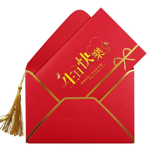 Красная открытка с кисточками, картхолдер, индивидуальный комплект, карточки, сделано на заказ