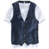 Áo vest sọc kẻ mùa hè mặc xu hướng nam mùa hè lỏng băng lụa cotton tay áo vest - Áo vest cotton áo vest nam tuổi 50 Áo vest cotton