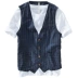 Áo vest sọc kẻ mùa hè mặc xu hướng nam mùa hè lỏng băng lụa cotton tay áo vest - Áo vest cotton áo 3 lỗ nam Áo vest cotton