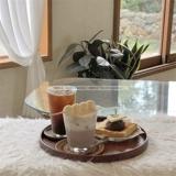 INS японского стиля круглый деревянный поднос для чая для чая кафе чайная тарелка телескопия диск домашний хранение диск