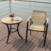 Ngoài trời ngoài trời rắn bàn gỗ và ghế rèn sắt sân thượng gỗ chất bảo quản gỗ vườn giải trí cà phê ban công kết hợp bộ đồ nội thất