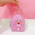 Siêu dễ thương mini hồng leopard unicorn in với keychain ví tiền xu đồ lặt vặt túi ví juno Ví tiền