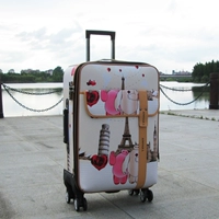 Hành lý xe đẩy vali túi du lịch 20 inch 24 inch Da Hàn Quốc vali 22 inch caster nam và nữ thủy triều 26 inch giá vali kéo loại to