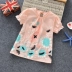 2018 mùa hè mới cô gái trẻ em quần áo mùa hè trẻ em ngắn tay t- shirt thủy triều bé thêu phun tay áo váy phụ nữ áo thun trẻ em đồng phục Áo thun