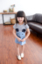 2017 mùa xuân cô gái bông Hàn Quốc phiên bản của con chuột nhỏ sọc ngắn T-Shirt ăn mặc trẻ em của váy thủy triều Váy