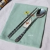 Hàn Quốc nhập khẩu bộ đồ ăn đũa đũa đặt 18-10 thép không gỉ rắn phẳng đũa dài tay cầm muỗng nĩa đũa phẳng - Đồ ăn tối