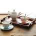 Khay gỗ hình chữ nhật khách sạn khay trà nhà hàng phục vụ tấm gỗ vẻ đẹp salon khay trà khay hộ gia đình khay xách tay