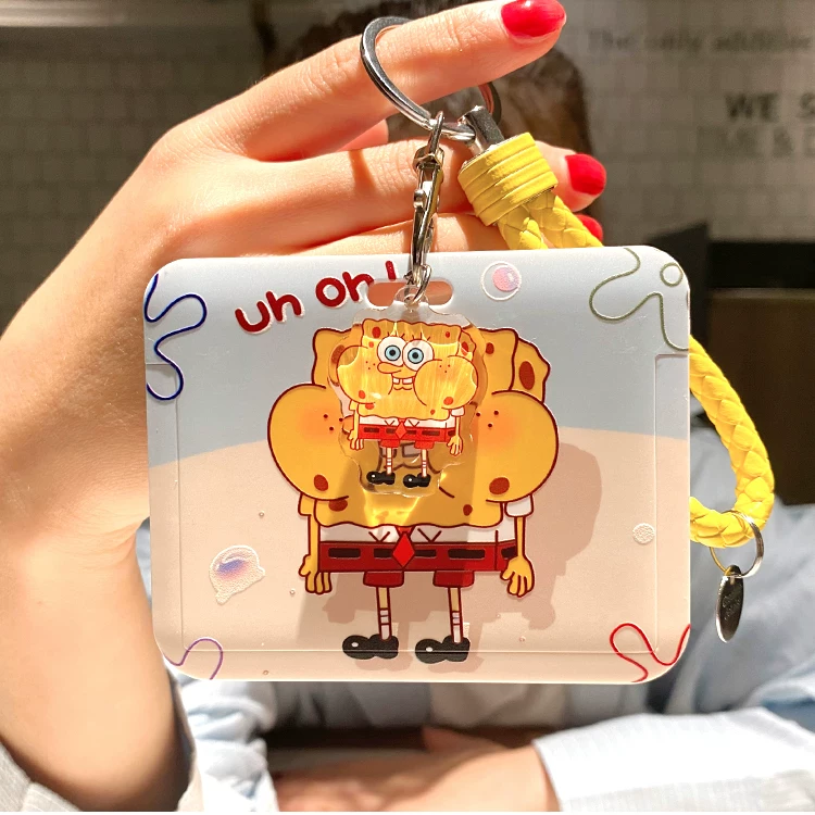 Card holder, set, strap, cartoon keychain, horizontal version