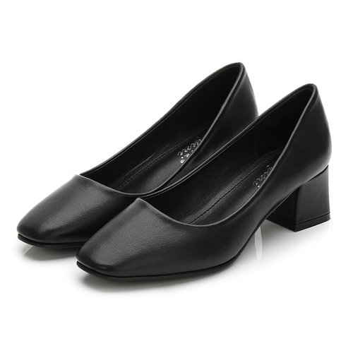 Черная обувь, летняя униформа медсестры, классический костюм, туфли