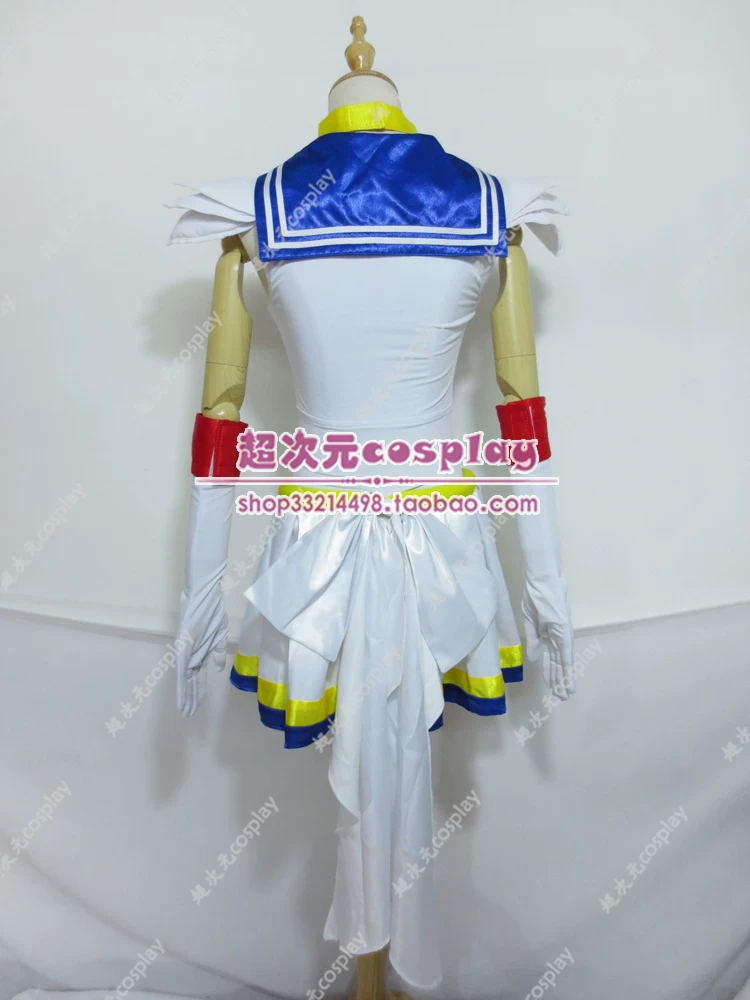 Красивая Сейлор Мун Луна Битва Классическая Белая Синяя Вода Hand Server Луна Воина COSPLAY одежда
