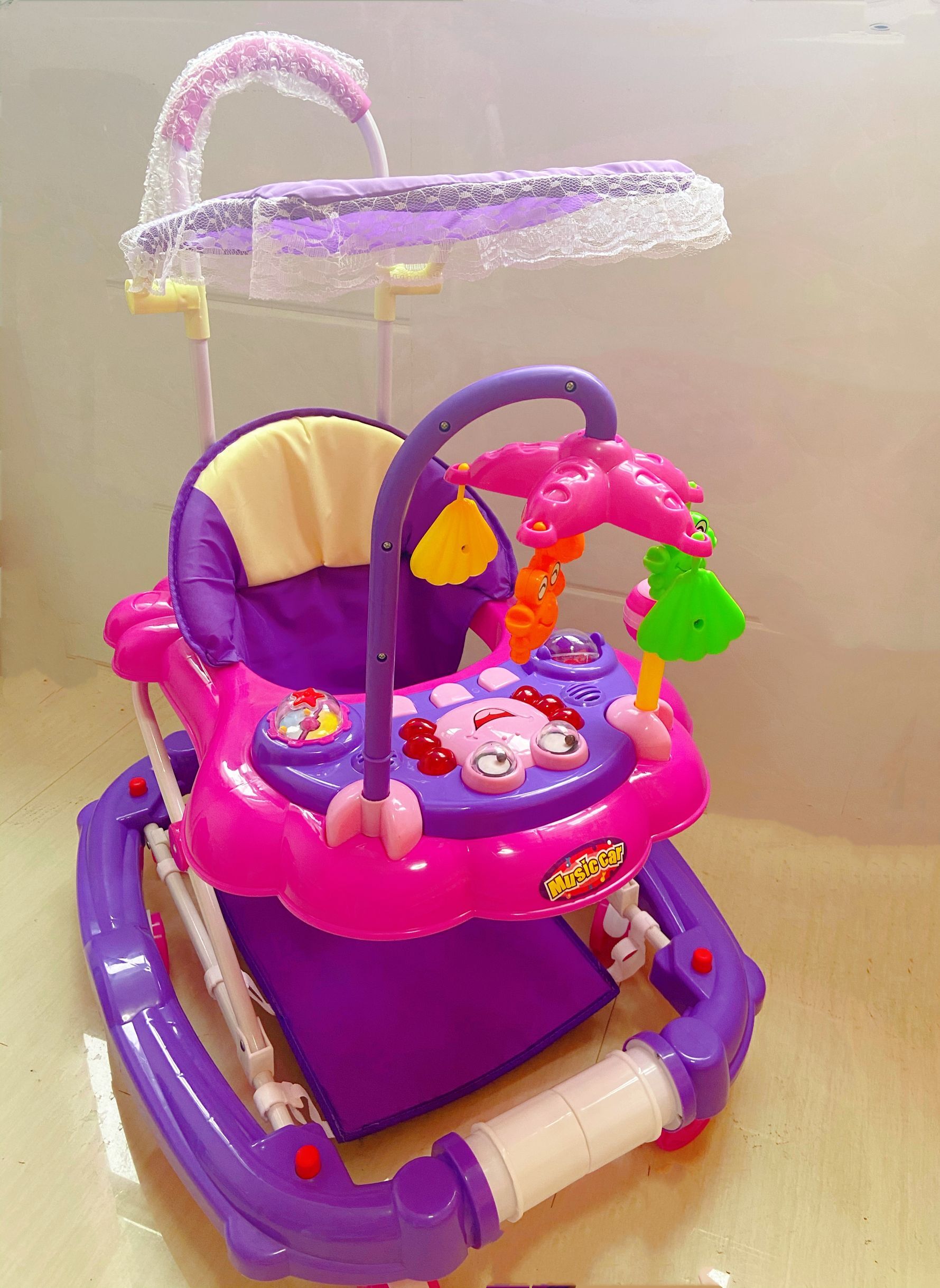 Purple Deluxe (Rocking Horse)2021 baby carriage Boys and girls Walkers newborn bb baby walk vehicle child With music Starting car