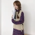 Hàn quốc phiên bản của lỏng vòng cổ áo thun không tay áo len vest của phụ nữ áo sơ mi hoang dã màu rắn chia dây đeo áo len vest