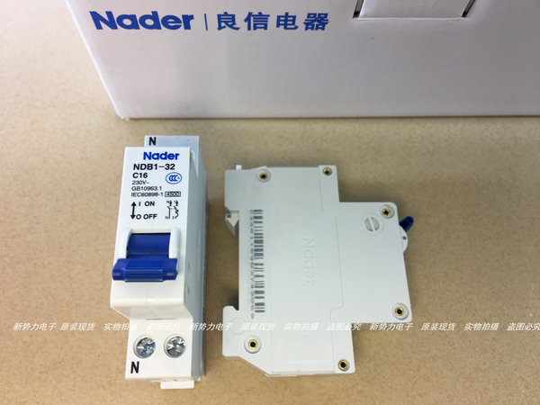 Shanghai Nader Liangxin NDB1-32 C16 16A 1P+N переключатель воздуха с сломанной цепи.