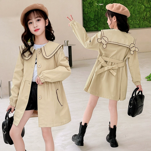 Плащ, осенняя куртка, длинный корсет, коллекция 2023, подходит для подростков, в западном стиле, в корейском стиле, средней длины