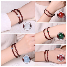 сандаловое дерево 细款印度小叶紫檀手串女款多圈双圈女生盘玩老木料佛珠禅意佛首饰 OTHER