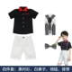 Черная рубашка мальчика+белые брюки (с ремешком)