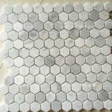 Каменная мозаика натуральная мрамор Карара Белая ванная комната Фоновая стена Большая шестиугольная плитка соты