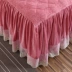 Bộ đồ giường bằng vải nhung pha lê đơn mảnh Hàn Quốc ren dày trải giường ba mảnh bằng vải lanh sang trọng vải lanh san hô nhung - Váy Petti Váy Petti