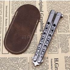 Ножны для ножей 头层牛皮刀套手工真皮刀鞘蝴蝶简约收纳套瑞士91/111折叠刀保护套