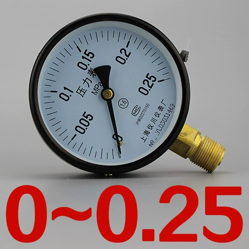 đồng hồ đo chênh áp dwyer Thông thường máy đo áp suất áp suất không khí áp suất nước Y-100 0-0.6,1,1.6,2.5,4,6,10,16,25,40Mpa đồng hồ đo áp suất chân không đồng hồ áp suất khí 