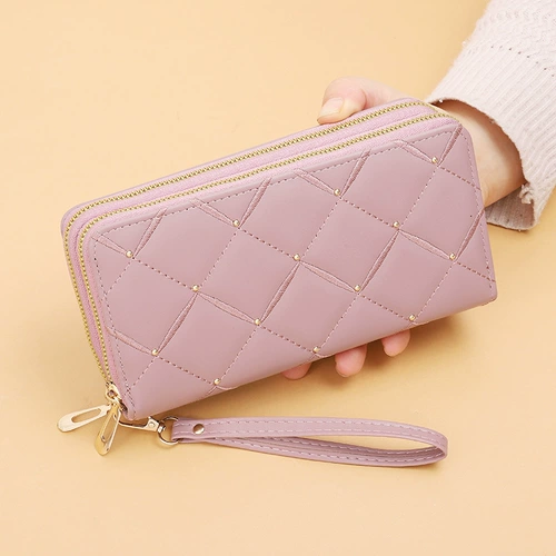 Вместительная и большая маленькая сумка клатч с молнией, бумажник, коллекция 2023, с вышивкой